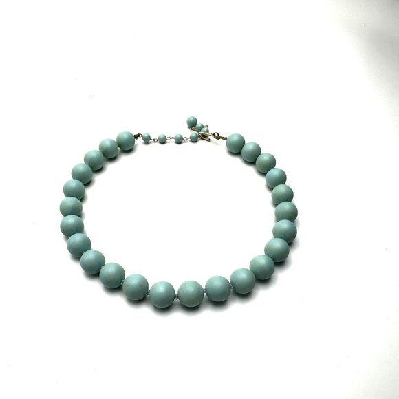 Vintage Baby Blue Celluloid Bead Necklace — 17" — EUC - Picture 8 of 9